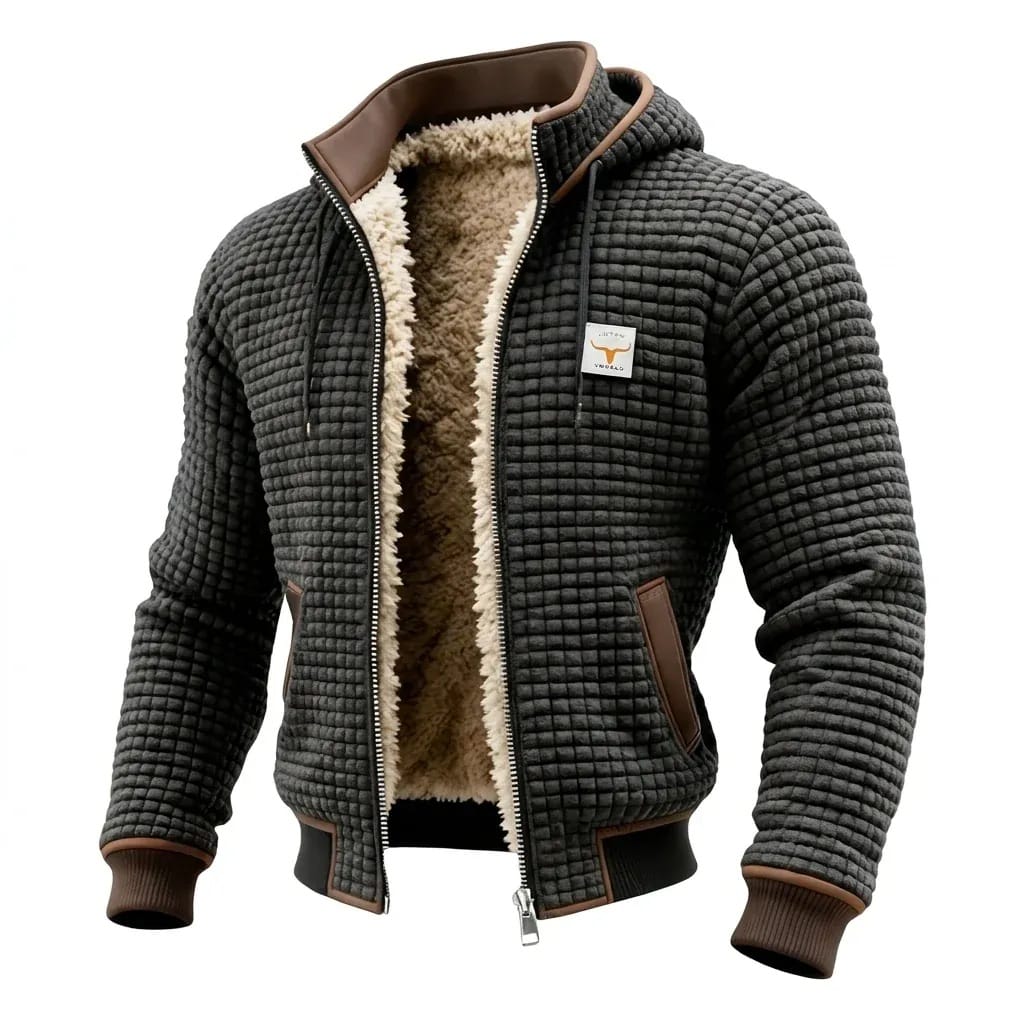 Sherpa-Lined Waffle Jacket
