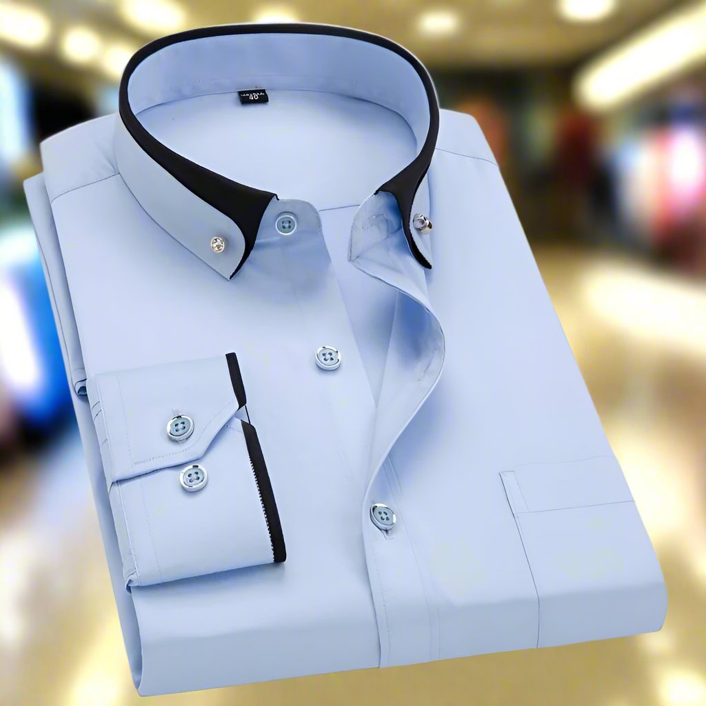 Leonard Classic Long-Sleeve Shirt in Light Blue