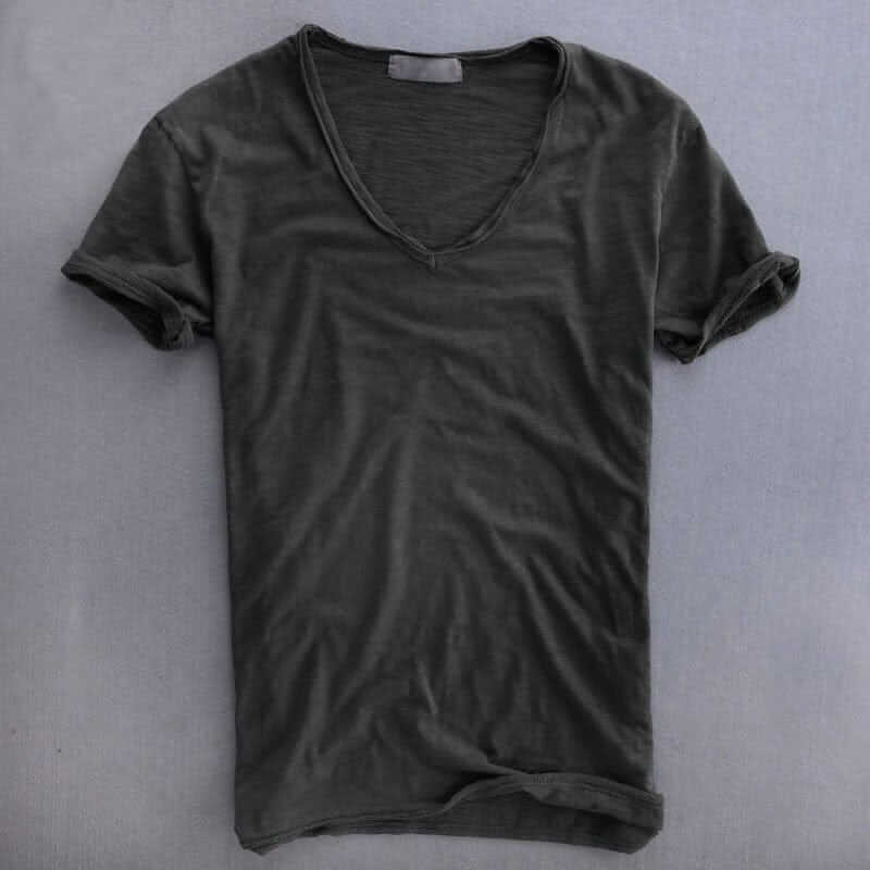Slub-Cotton V-Neck