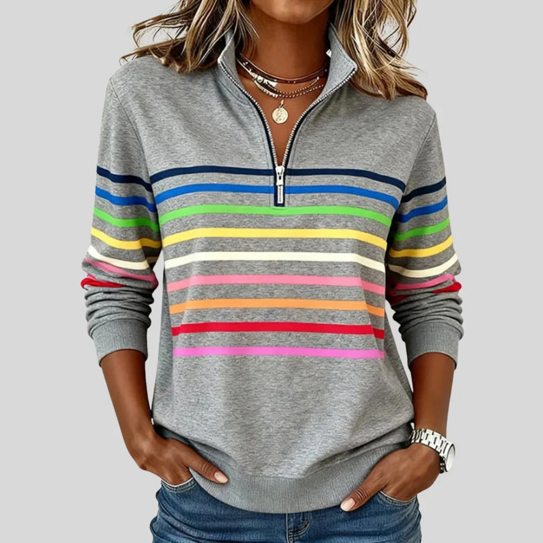 Odette Quarter-Zip Sweatshirt - Gray