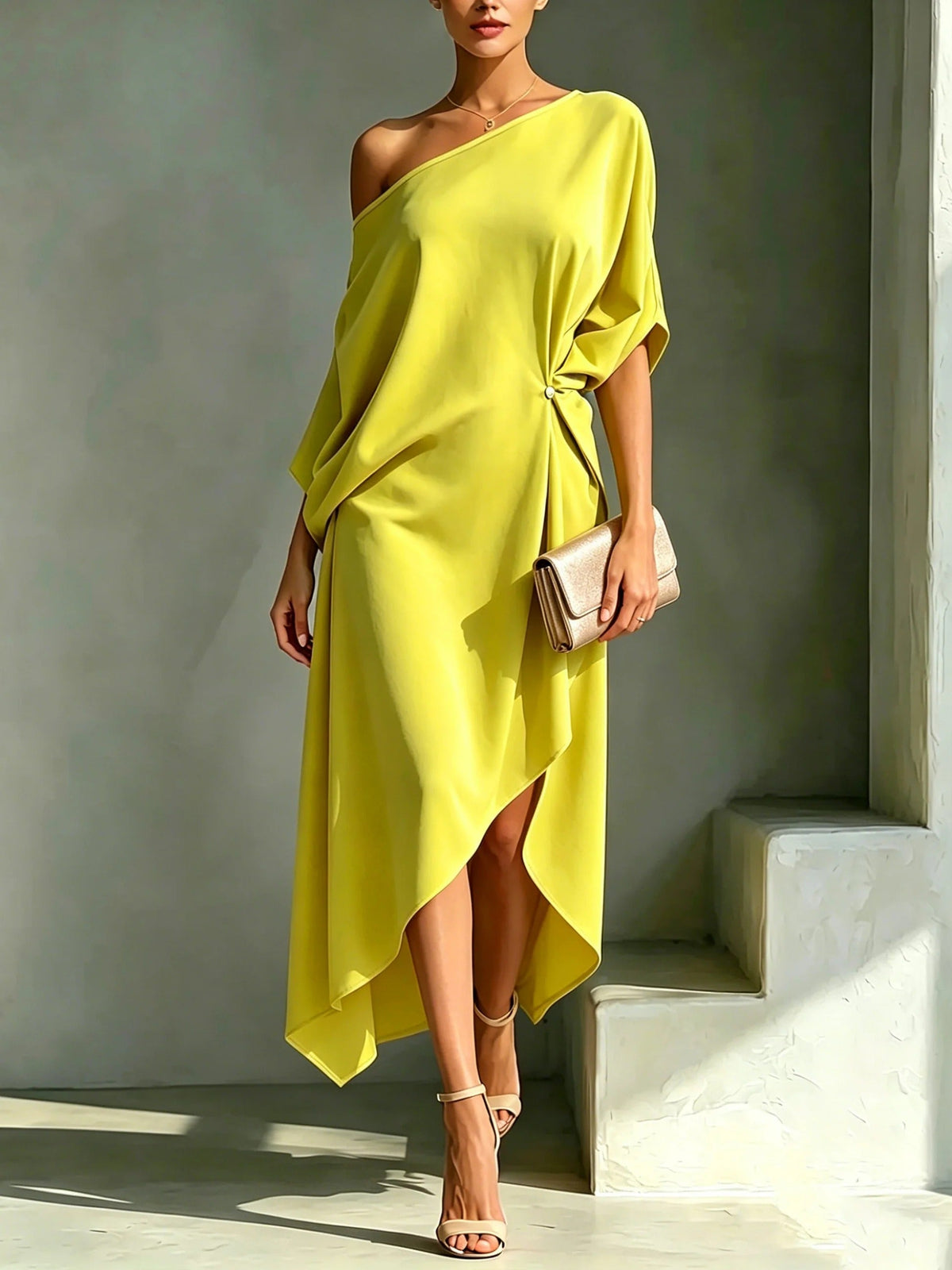 Camila Asymmetrical Dress Yellow