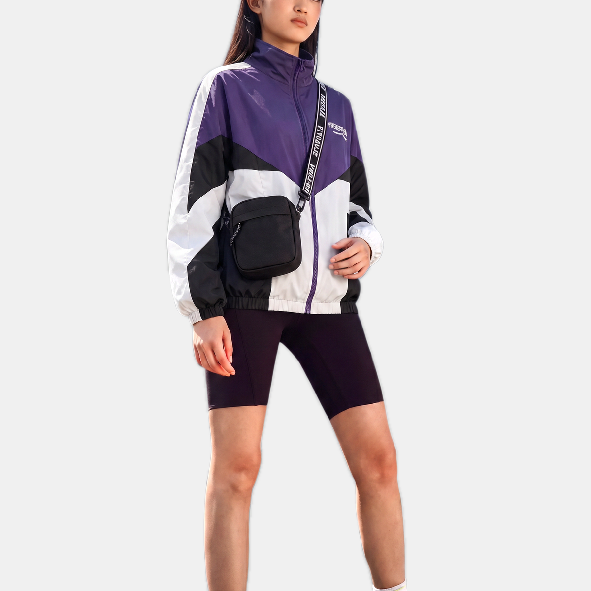 Women's Colour Block Windbreaker Track Jacket Oversized