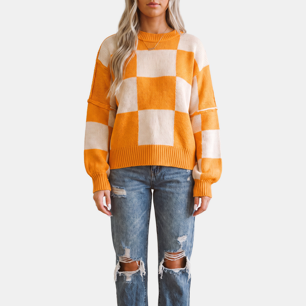 Women's Oversized Balloon Sleeve Chunky Knit Sweater
