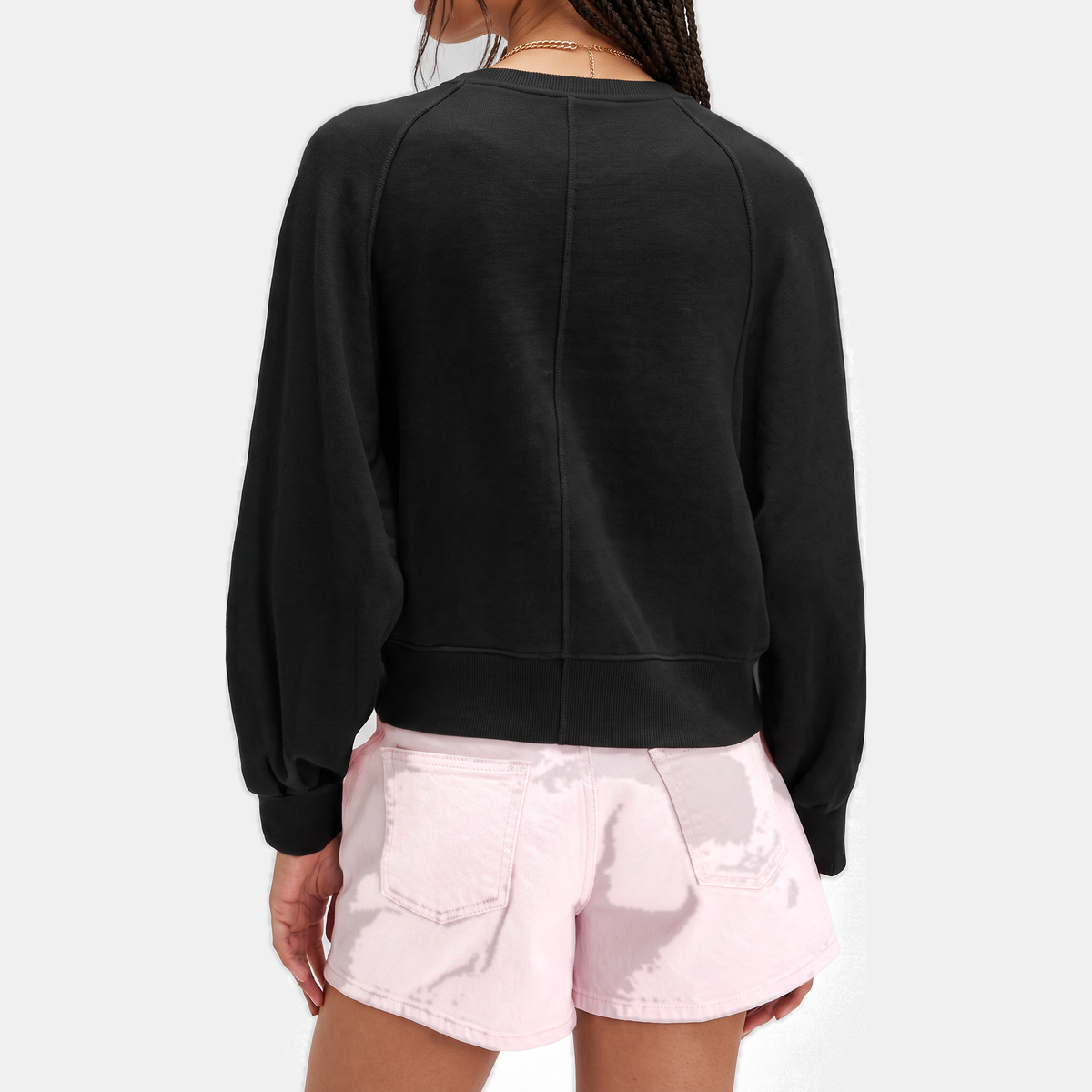 Women's Cropped Henley Button Placket Knit Sweater