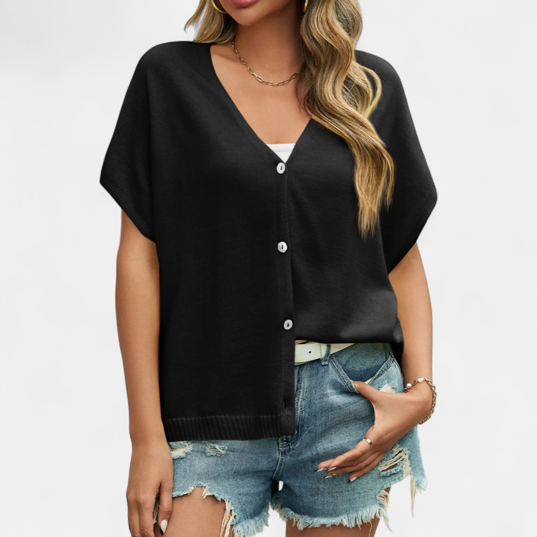 HAZEL™ – Relaxed V-Neck Knit Cardigan