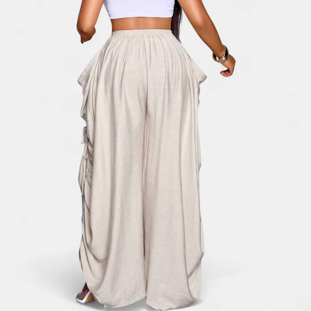 ROXANNE™ – Retro Punk Drawstring Wide-Leg Pants