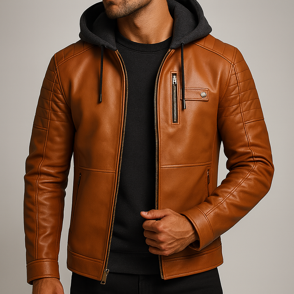 David – Hooded Leather Jacket