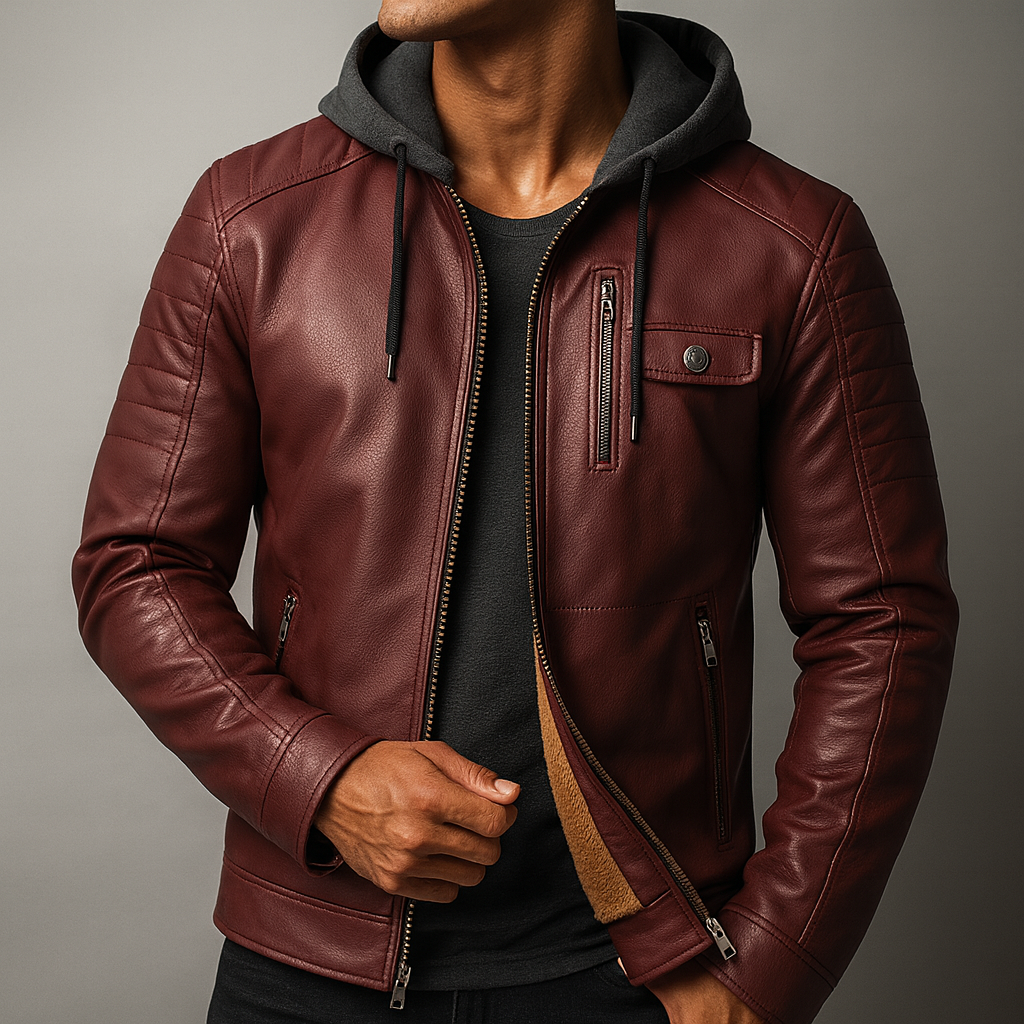 David – Hooded Leather Jacket
