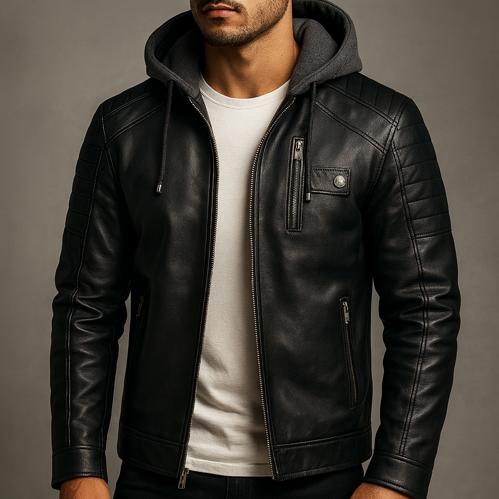 David – Hooded Leather Jacket
