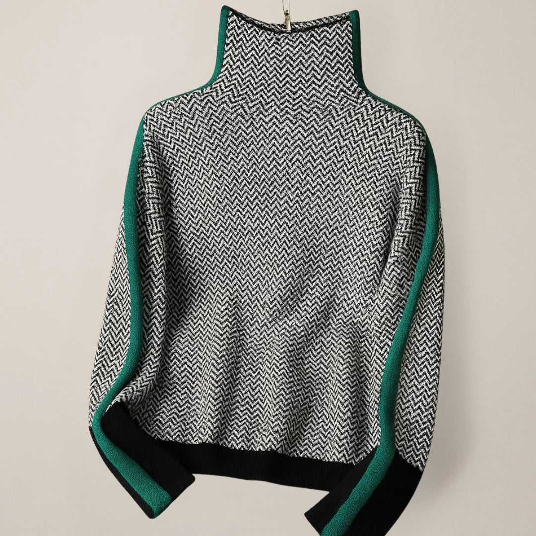 Dolores Pullover with High Collar
