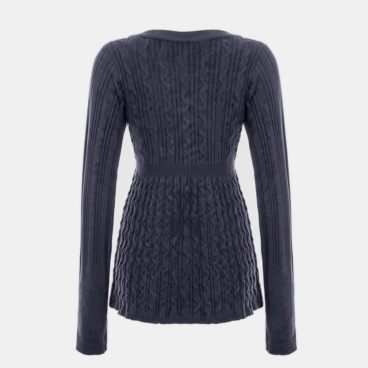 Women's Cable Knit Empire Waist V-Neck A Line Sweater Top