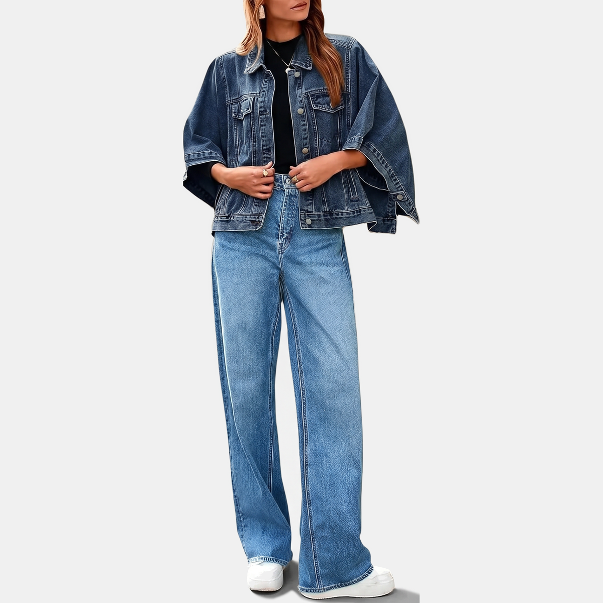 Harriet Denim Jacket Cape detail 2
