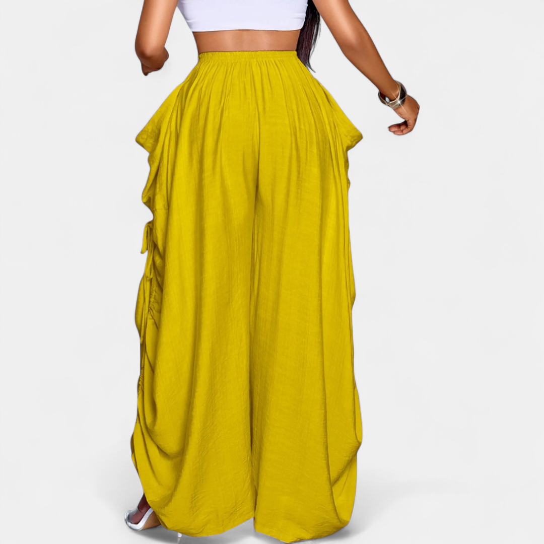 ROXANNE™ – Retro Punk Drawstring Wide-Leg Pants