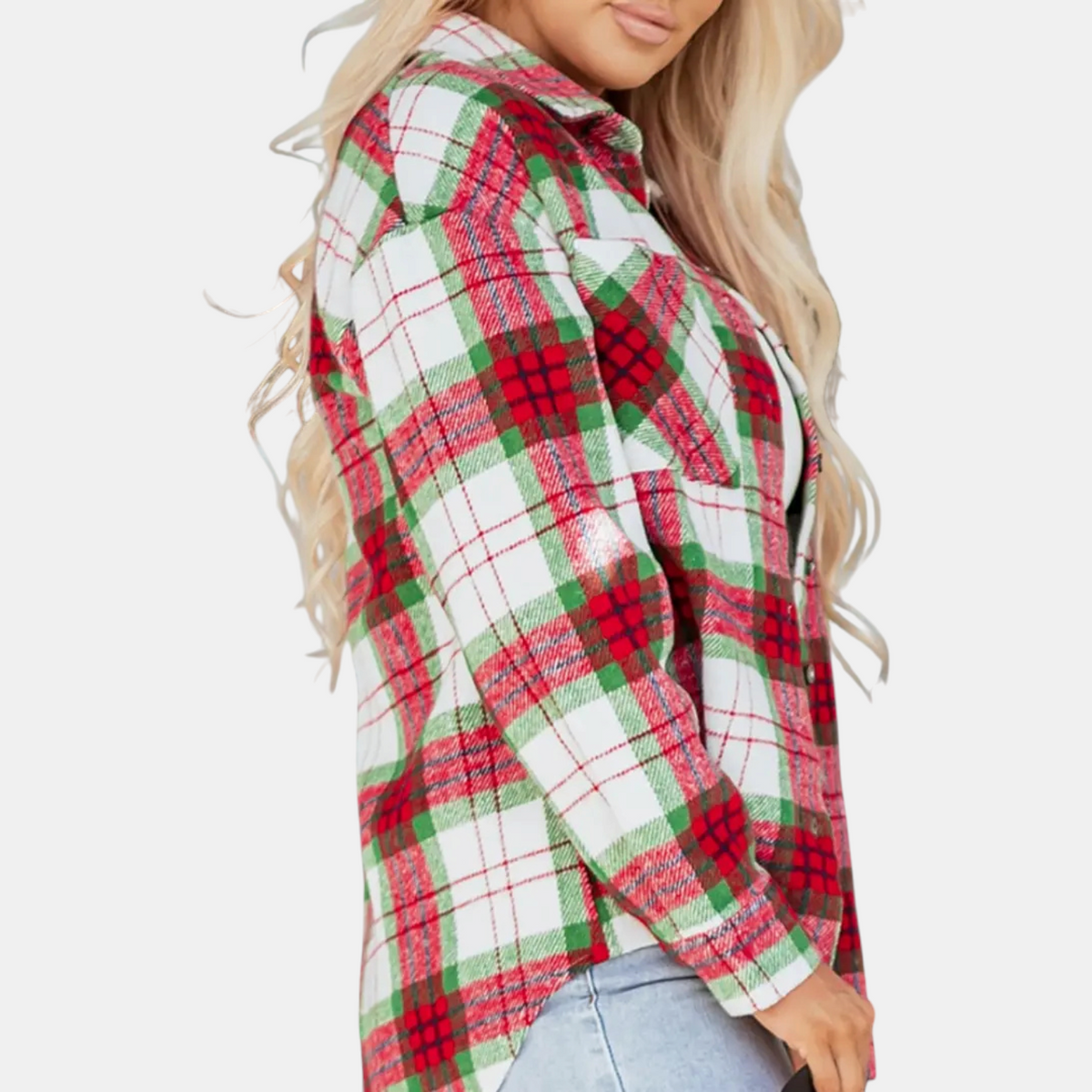 Women's Flannel Oversized Button Front Plaid Shacket