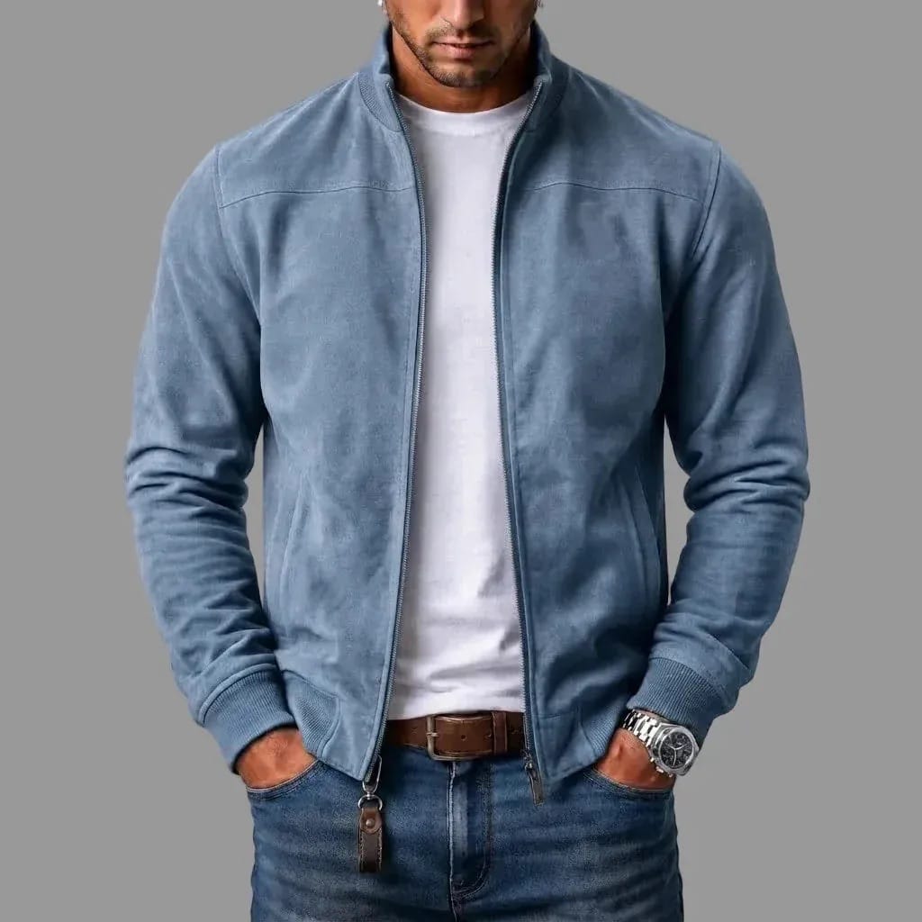 André Ferran Suede Bomber Jacket
