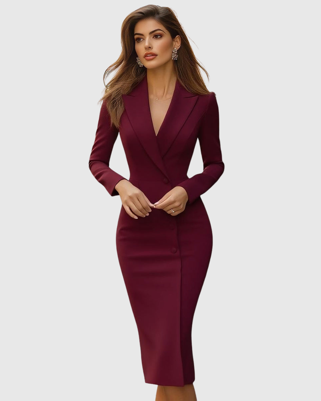 Geraldine Midi Dress in Mulberry