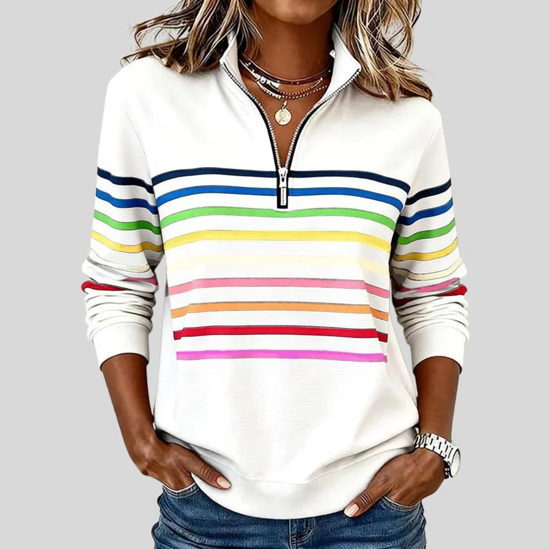 Odette Quarter-Zip Sweatshirt - White