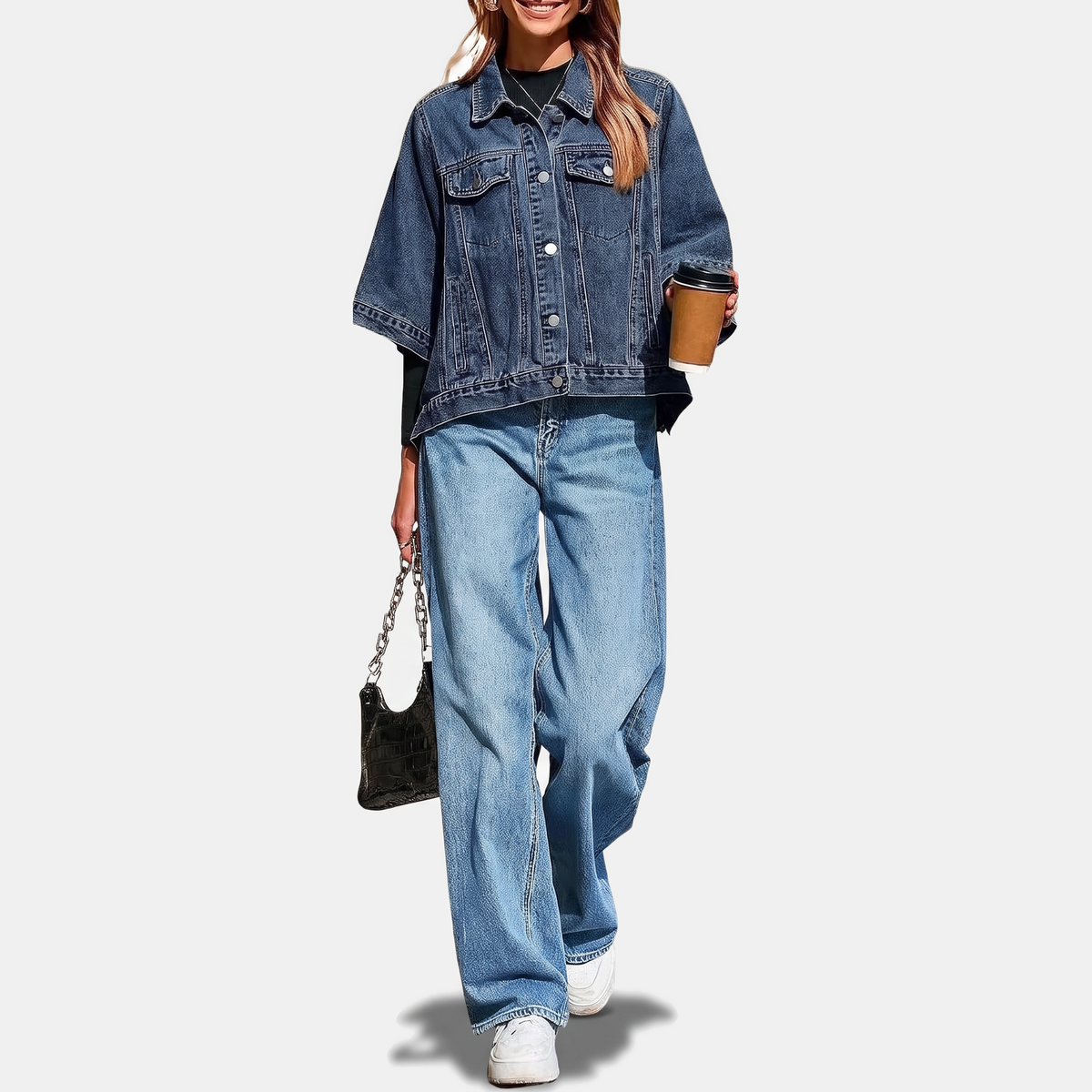 Harriet Denim Jacket Cape detail 3