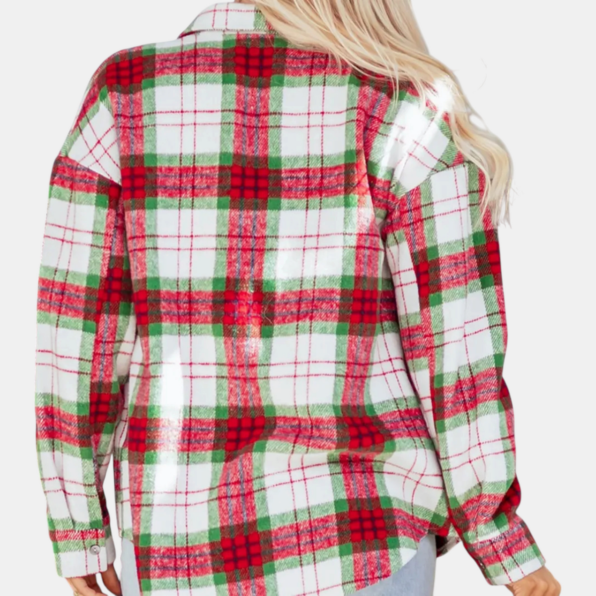 Women's Flannel Oversized Button Front Plaid Shacket