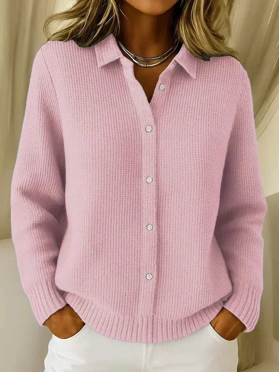 Gloria Button-Front Cardigan - Pink