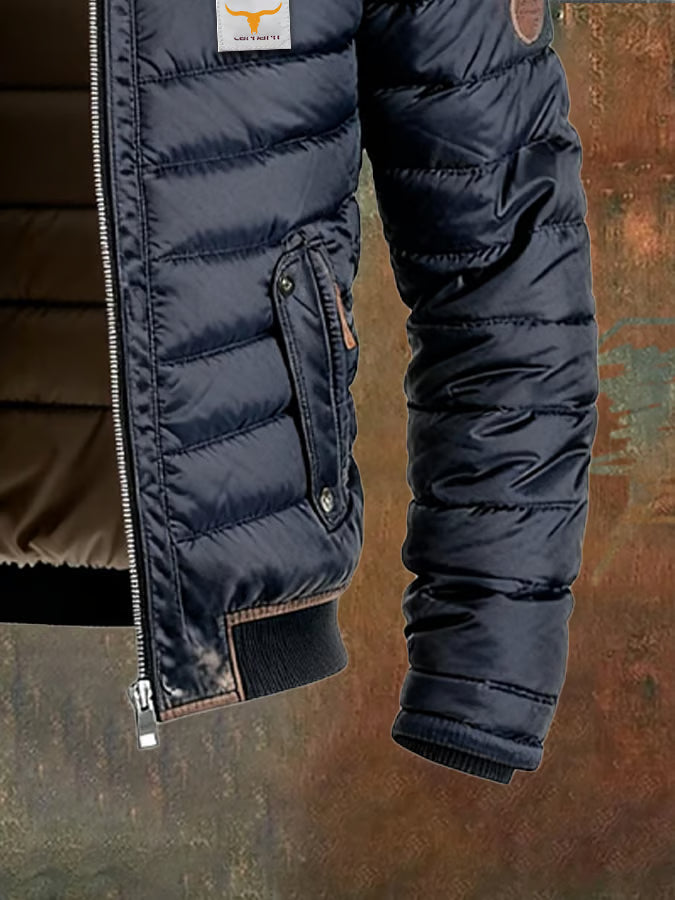 Zac – Retro Quilted Leather Jacket