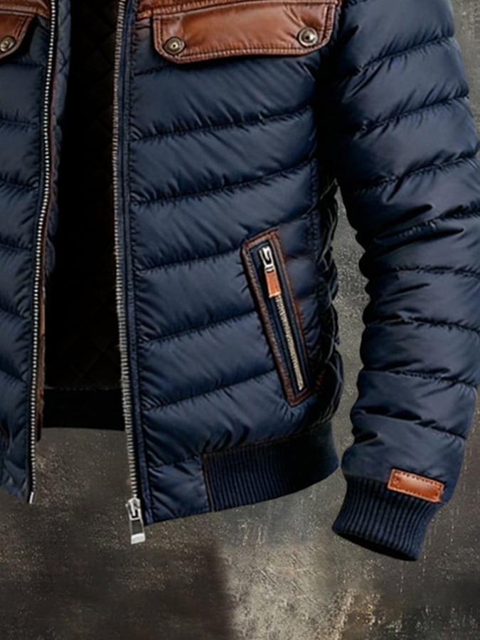 Alec – Quilted Jacket with Leather Accents
