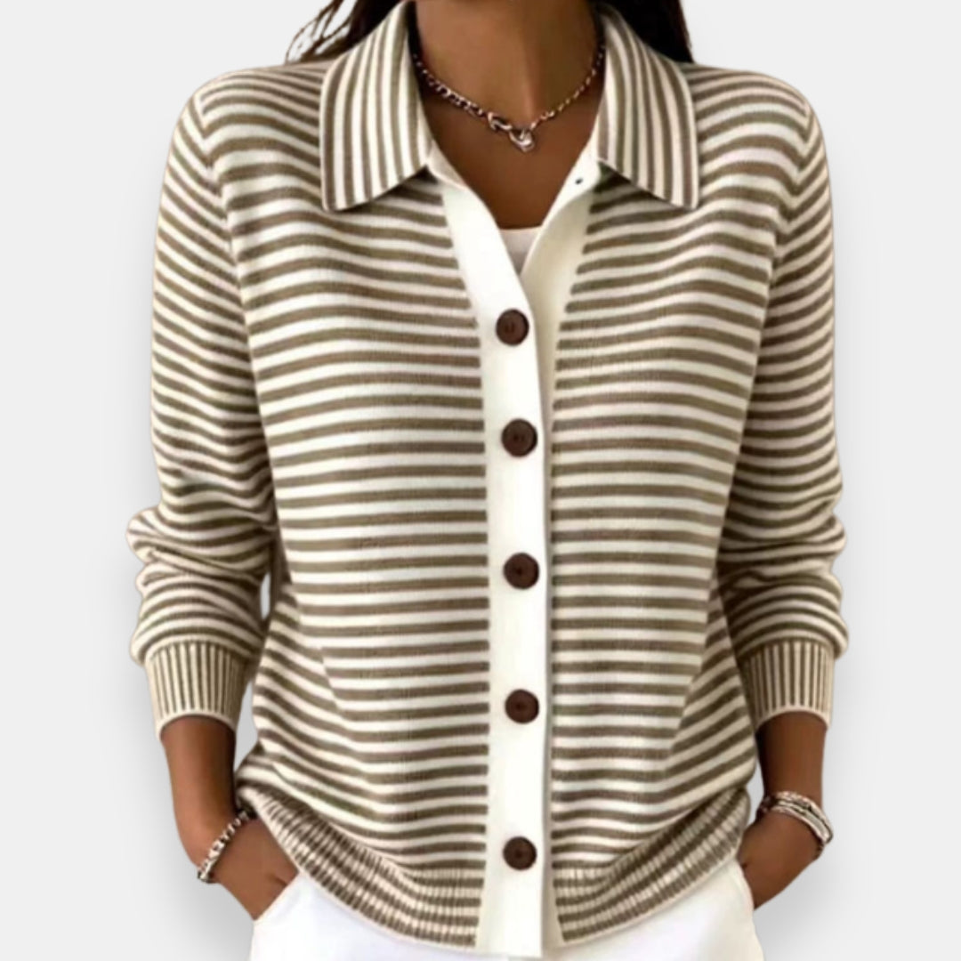 Nancy™ Striped Button Cardigan