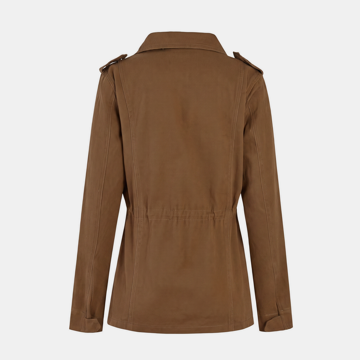 Women's Utility Cargo Jacket with Multi Pocket Drawstring Waist