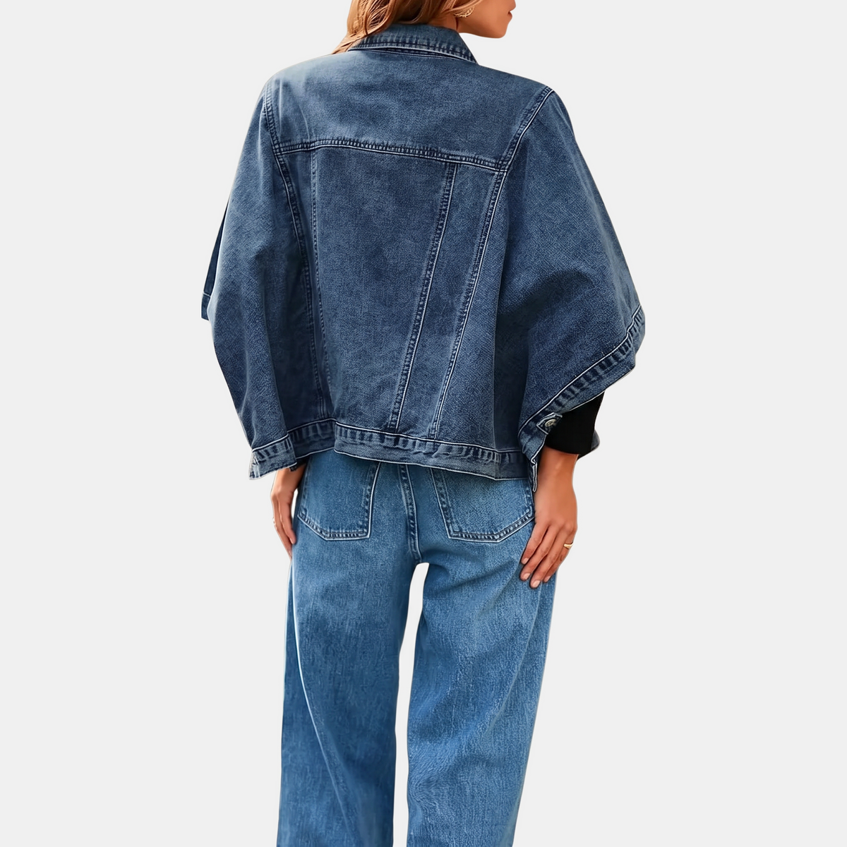 Harriet Denim Jacket Cape detail 4