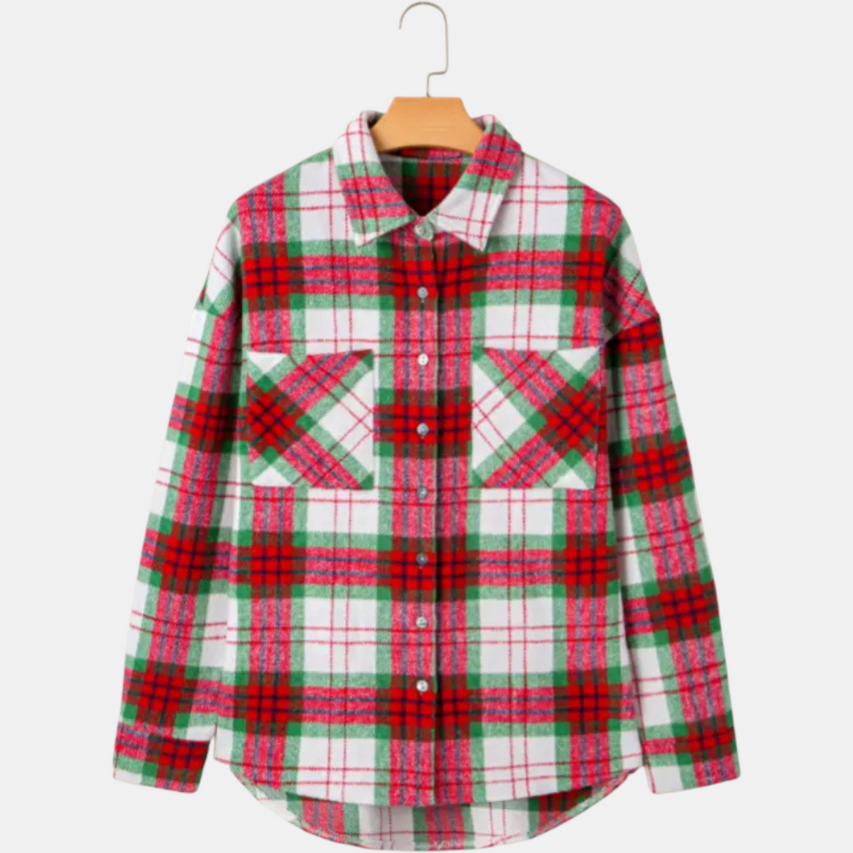 Women's Flannel Oversized Button Front Plaid Shacket