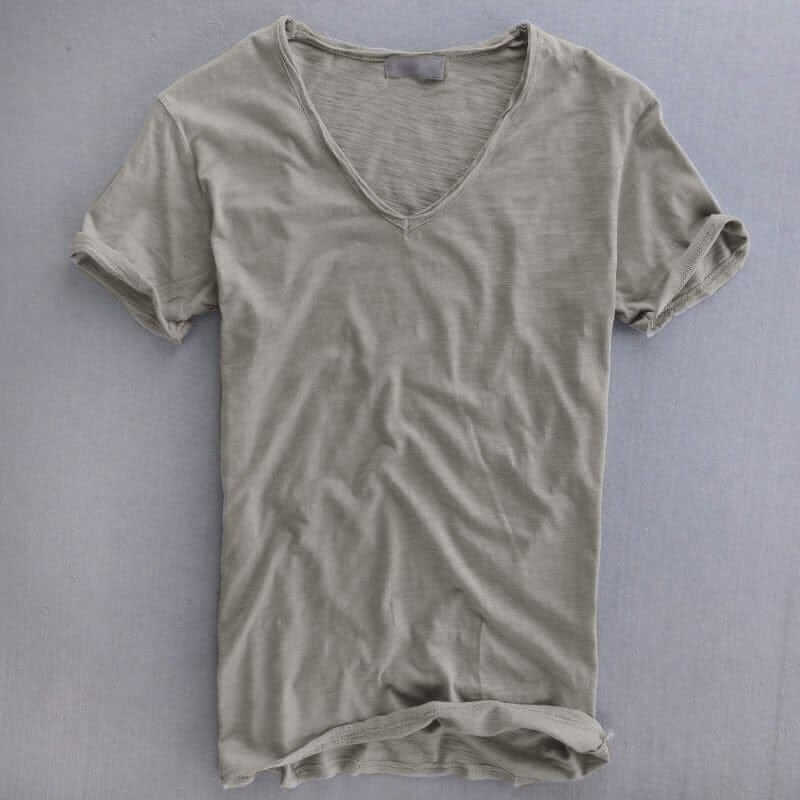 Slub-Cotton V-Neck