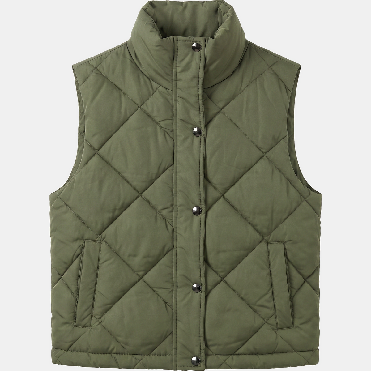 Women's Hooded Puffer Vest Quilted Midi Sleeveless Jacket