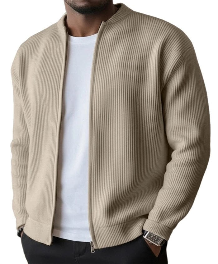Ribbed Zip Cardigan