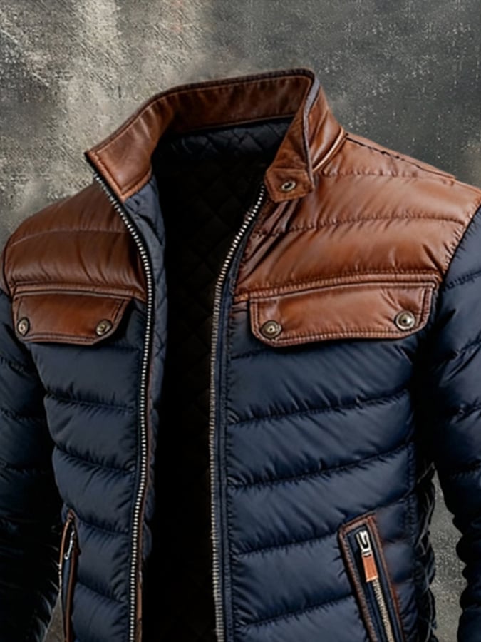 Alec – Quilted Jacket with Leather Accents