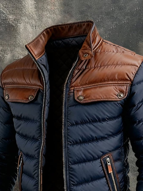 Alec – Quilted Jacket with Leather Accents