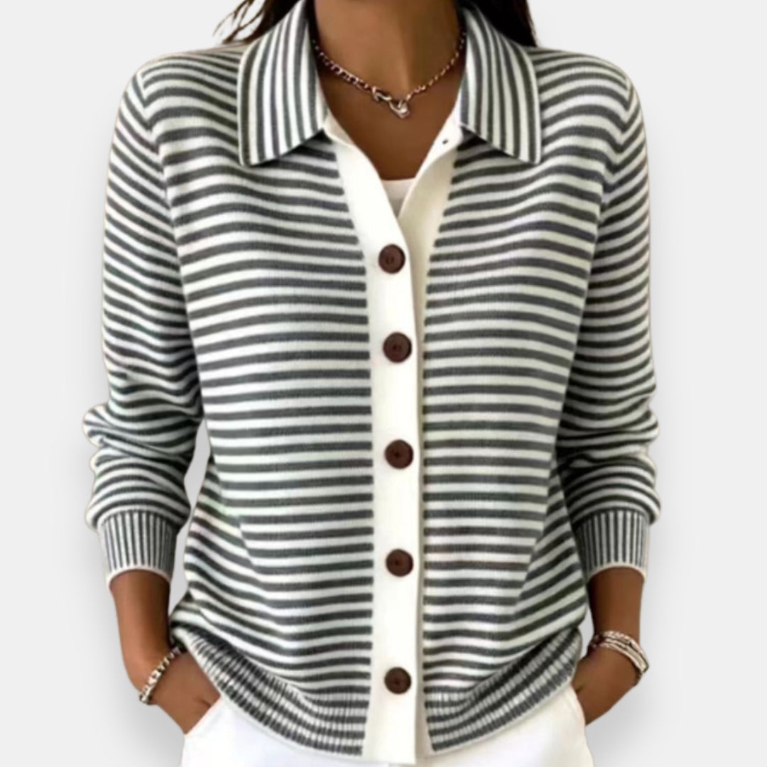 Nancy™ Striped Button Cardigan