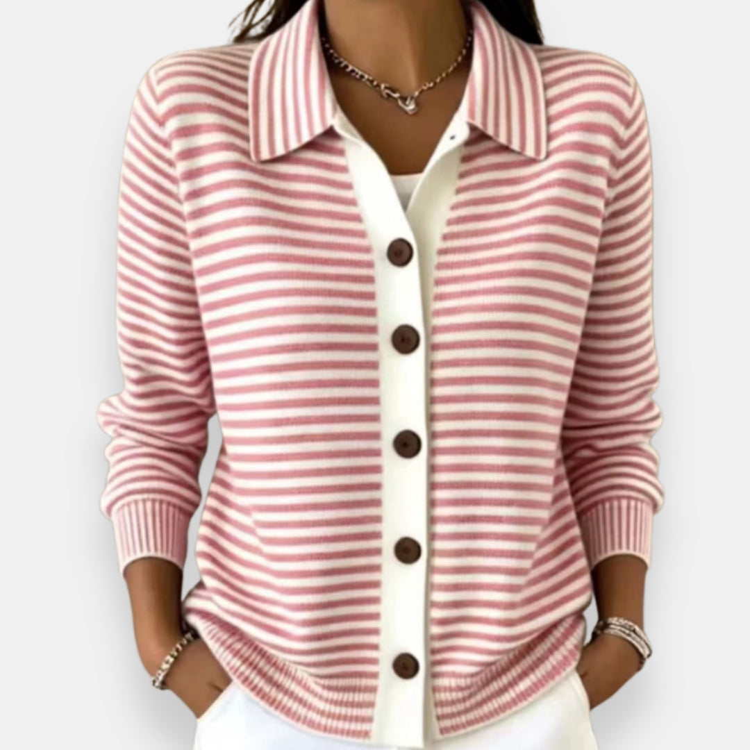 Nancy™ Striped Button Cardigan