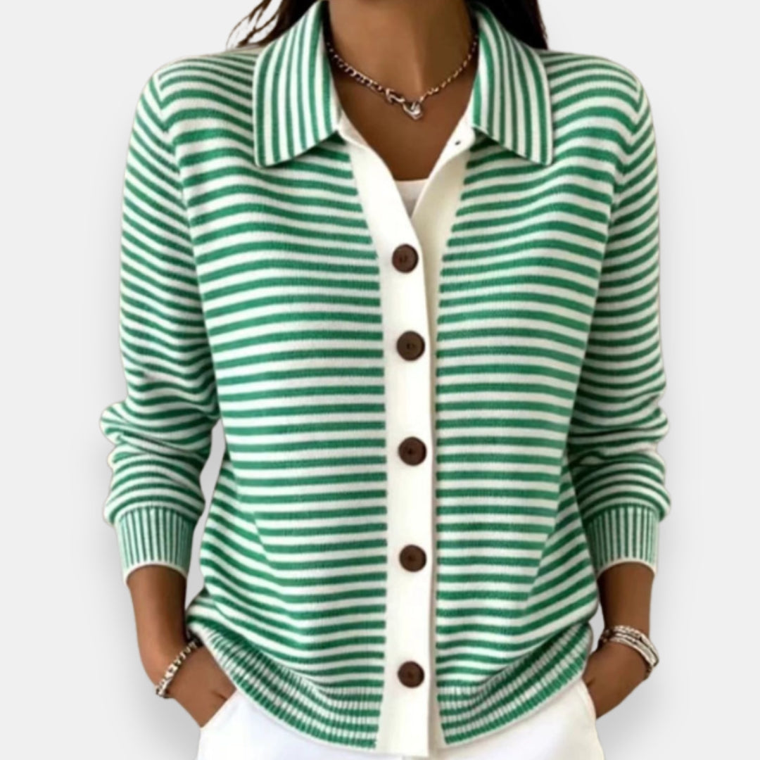 Nancy™ Striped Button Cardigan