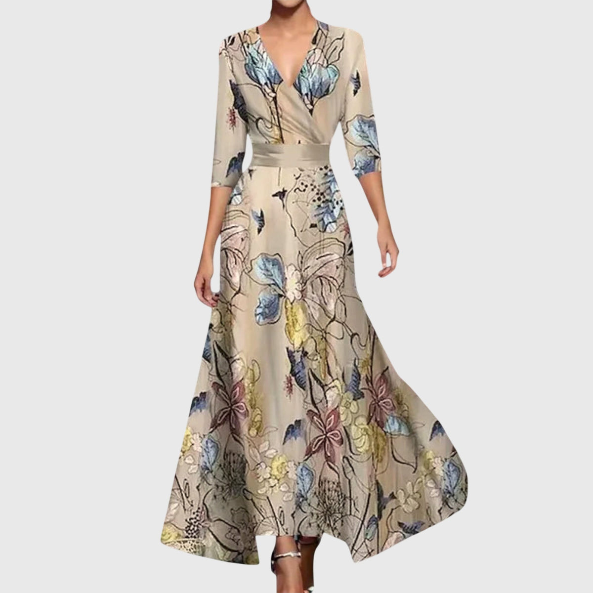 Winifred Elegant Dress in Champagne