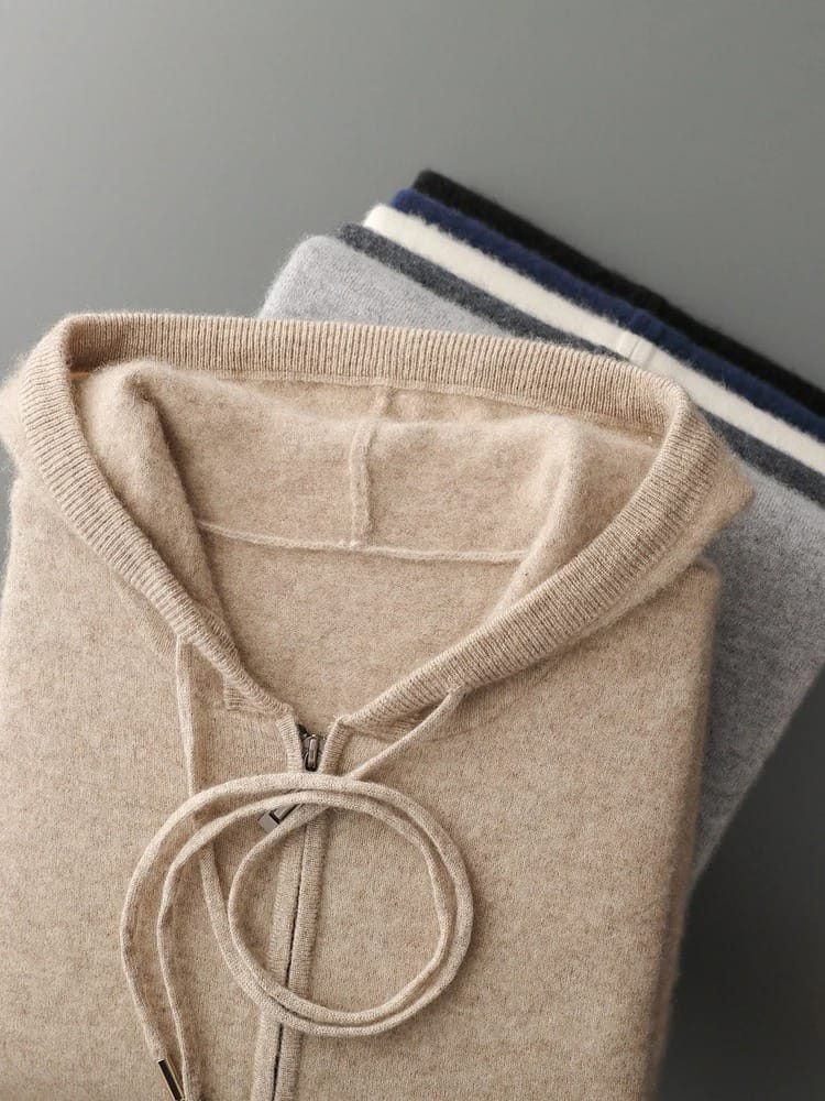 André Ferran Cashmere Zip-Hoodie