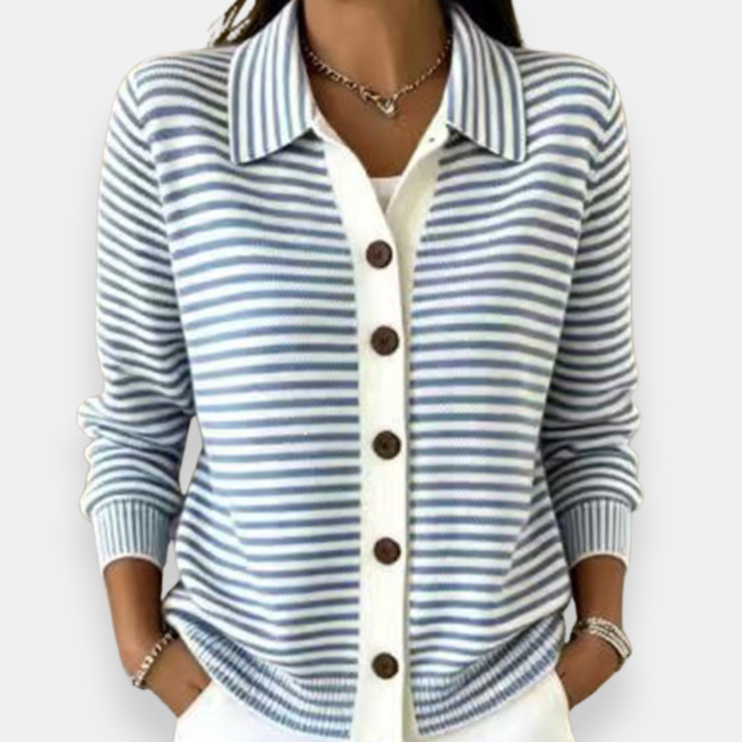 Nancy™ Striped Button Cardigan