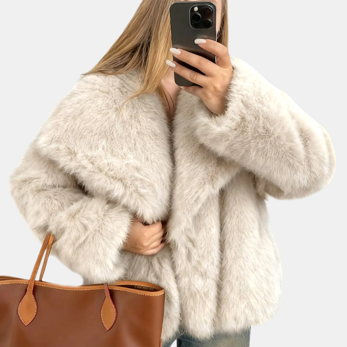 Women's Faux Fur Open Front Fluffy Short Jacket