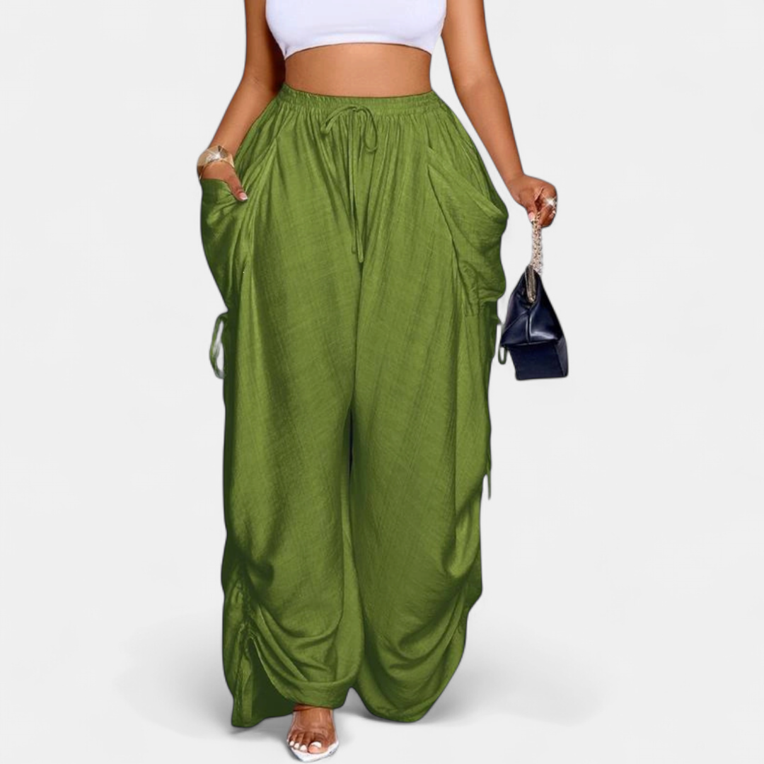ROXANNE™ – Retro Punk Drawstring Wide-Leg Pants