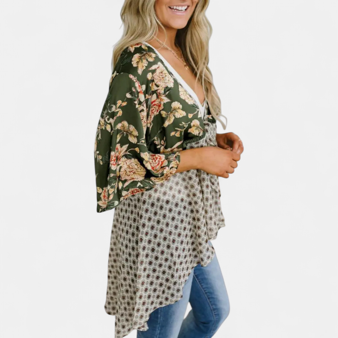 SERAPHINA™ – Floral Boho Ruffle Kimono Cardigan