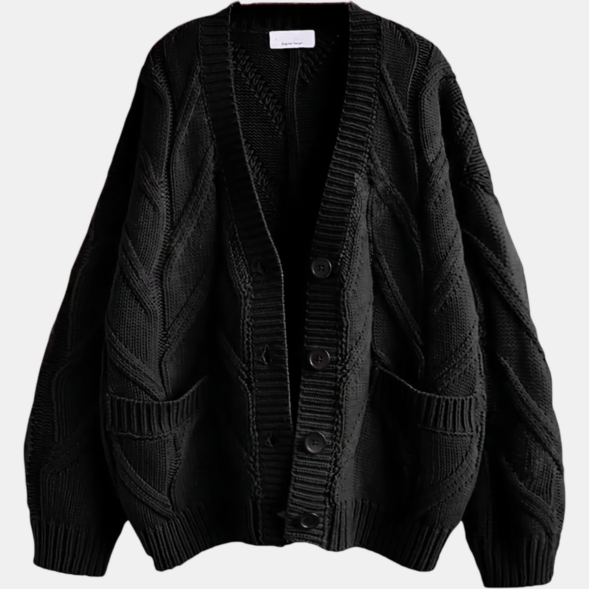 Women's Embroidered Cable Knit Cardigan Sweater with Button Front