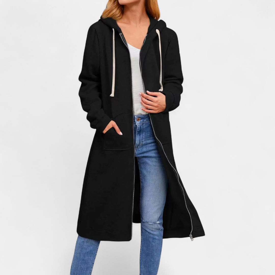 LENNIE™ – Cozy Zip-Up Longline Cardigan