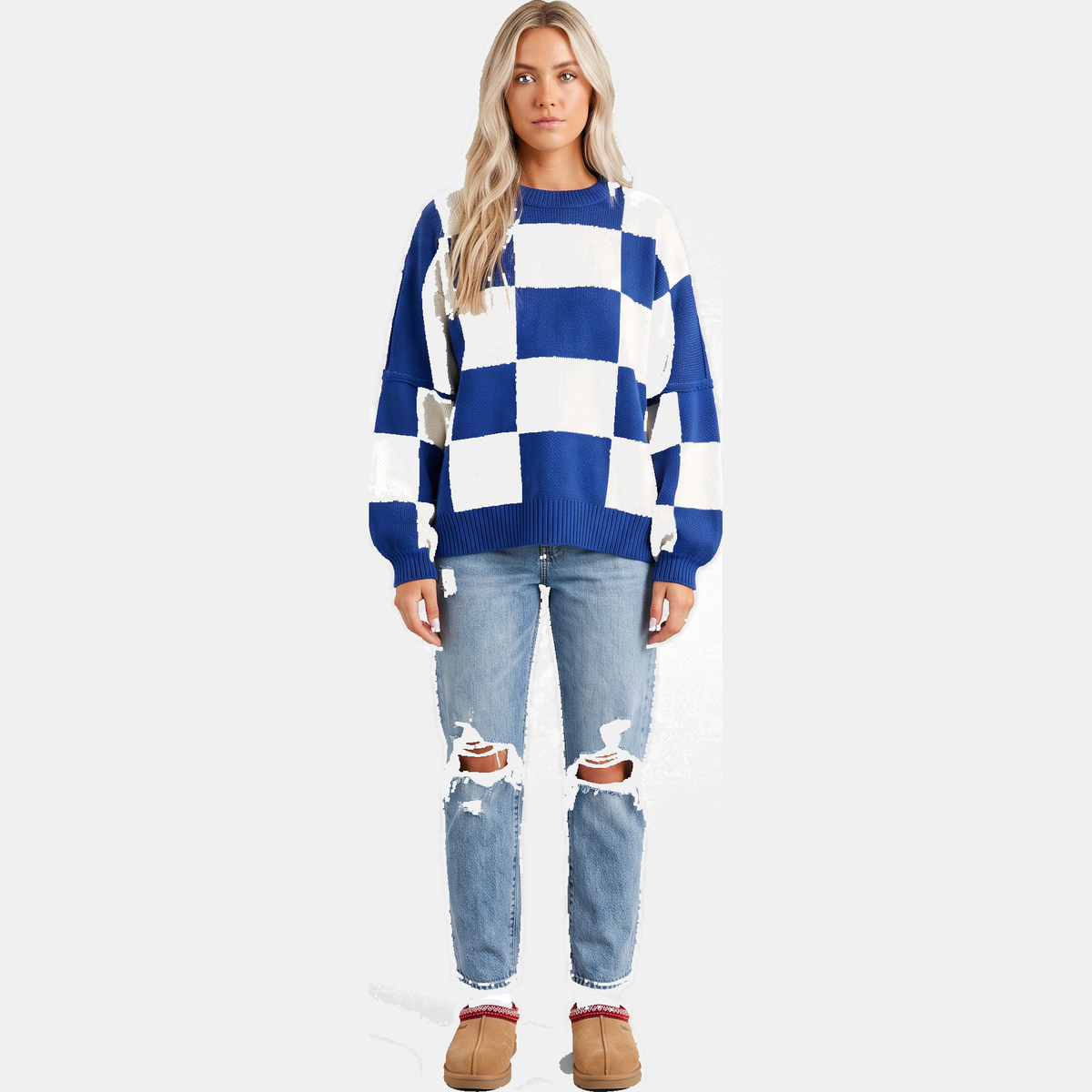 Women's Oversized Balloon Sleeve Chunky Knit Sweater