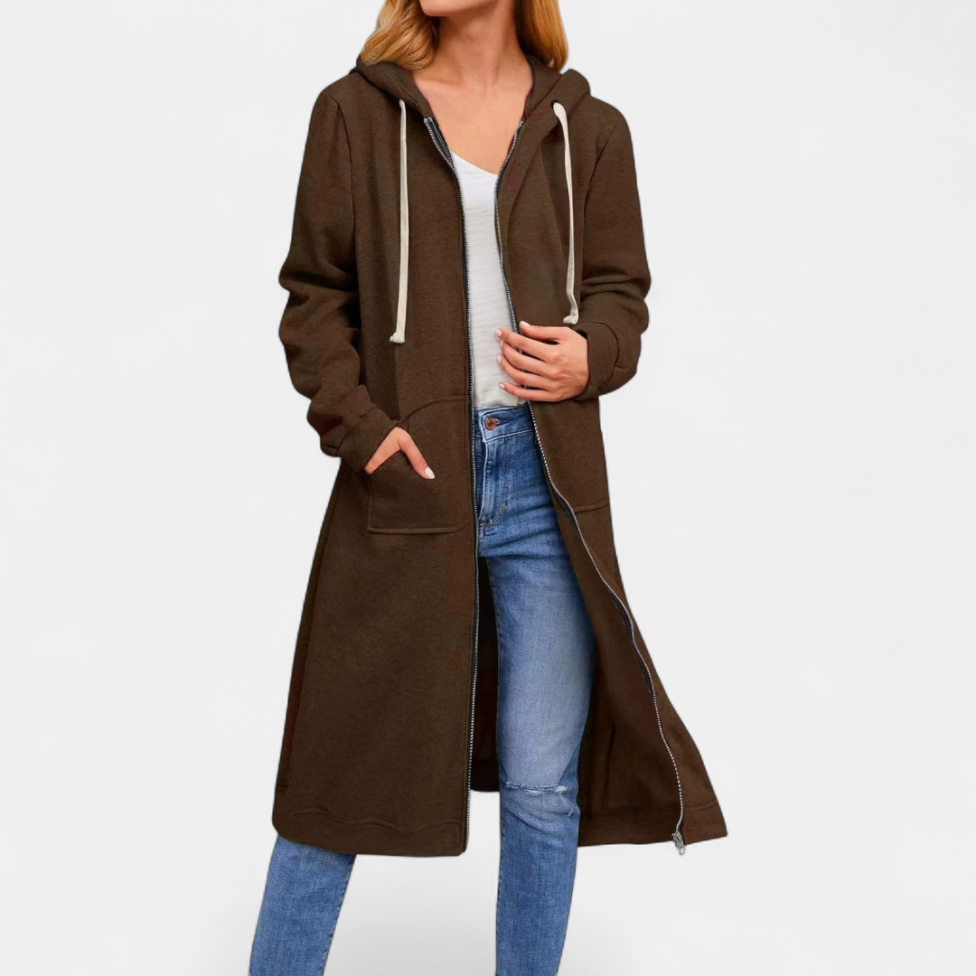 LENNIE™ – Cozy Zip-Up Longline Cardigan