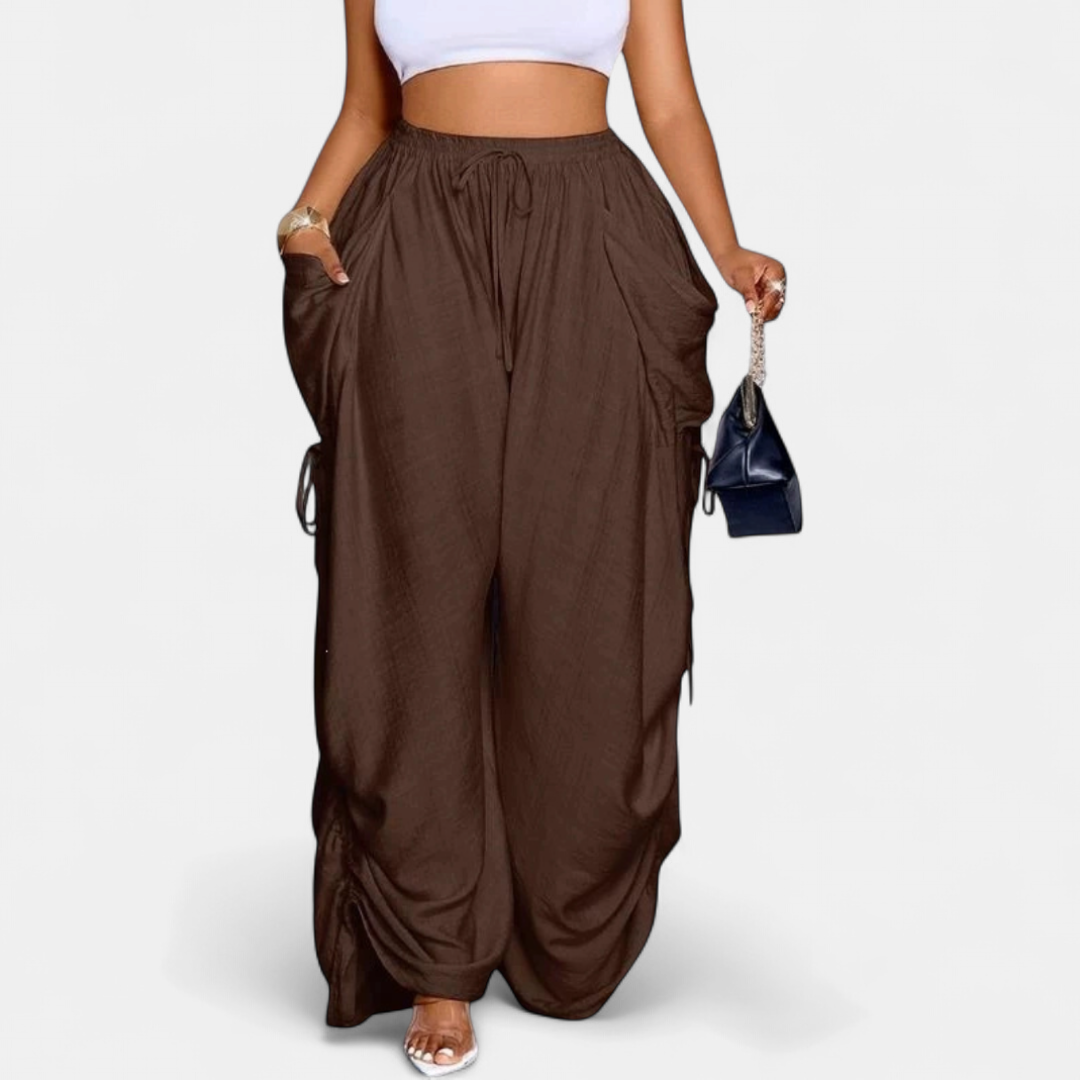 ROXANNE™ – Retro Punk Drawstring Wide-Leg Pants