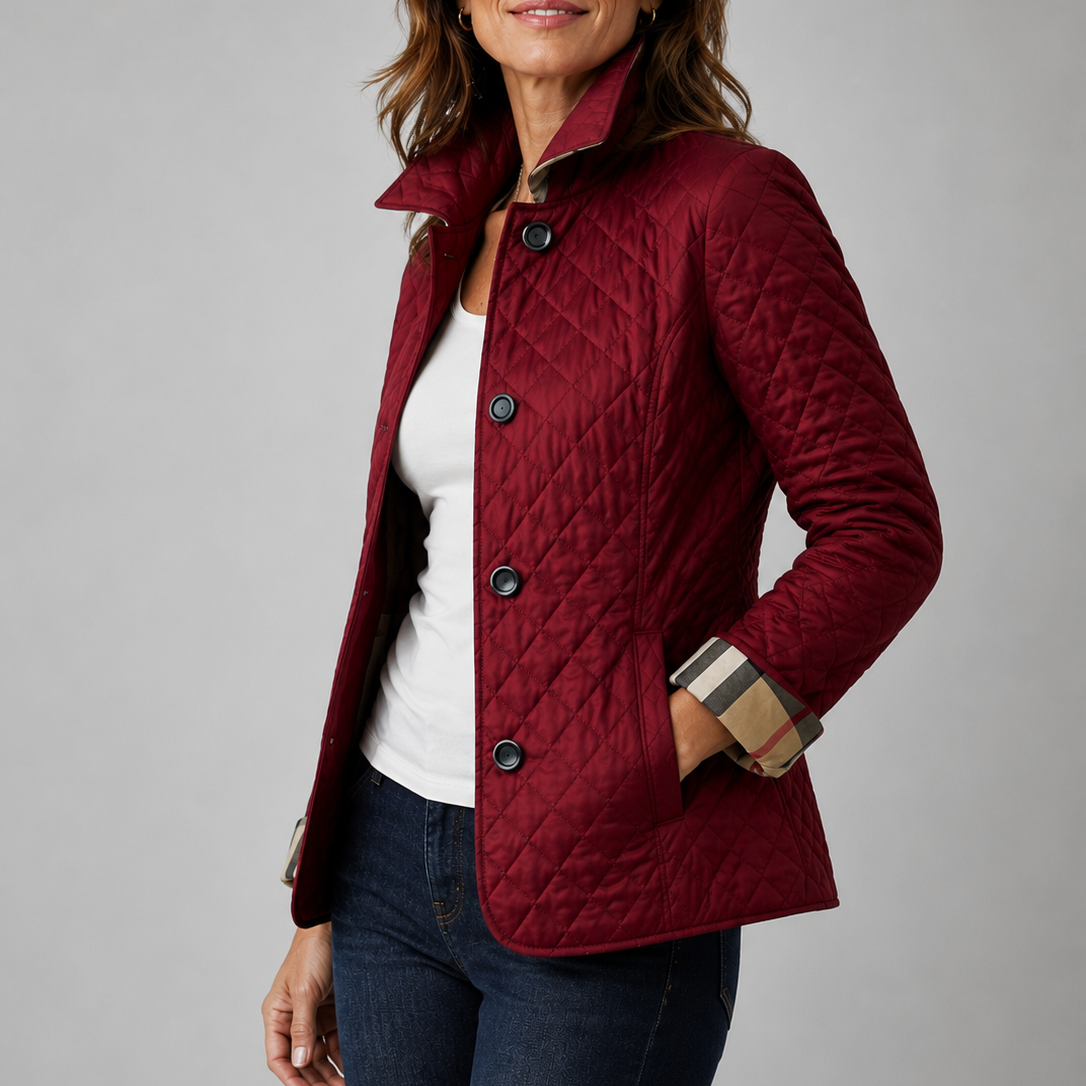 Simone Quilted Jacket - Red